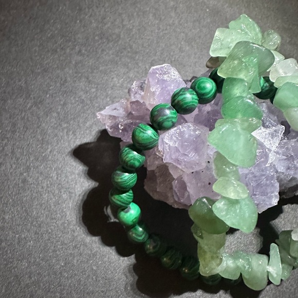 Set of green two bracelets gem stones - Picture 3 of 7